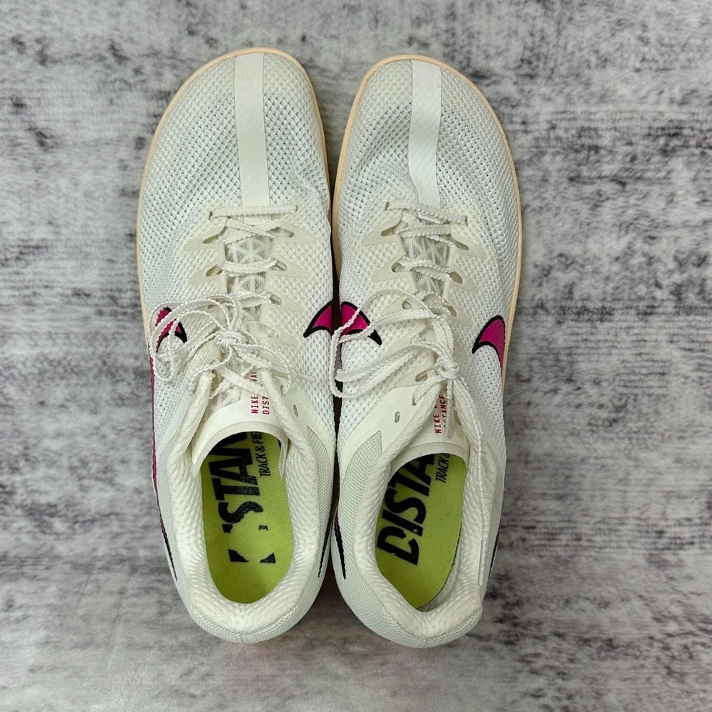 New No Box Nike Zoom Rival Distance Track Spikes Men's Size 12 White Pink DC8725